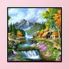 Small Village - 11CT Stamped Cross Stitch - 40*40cm - Natural