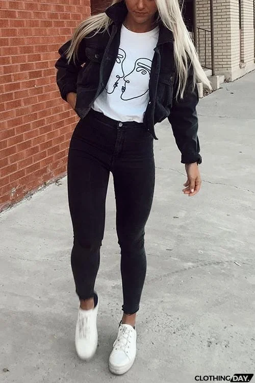 Classical High Waist Elastic Skinny Jeans