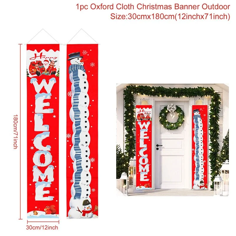 Nutcracker Soldier Christmas Door Banner Ornament Santa Claus Merry Christmas Decorations For Home Navidad Gift New Year 2022