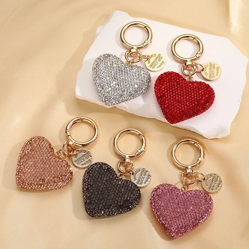 Elegant Luxurious Heart Shape Clay Zircon Unisex Bag Pendant Keychain