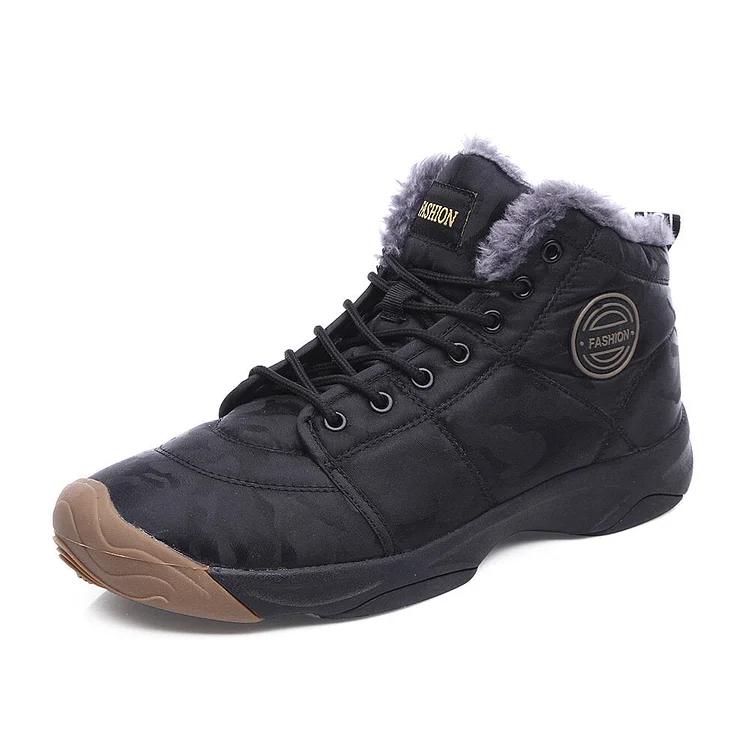 Men Outdoor Waterproof Warm Lining Lace Up Slip Resisatnt Hiking Snow Boots