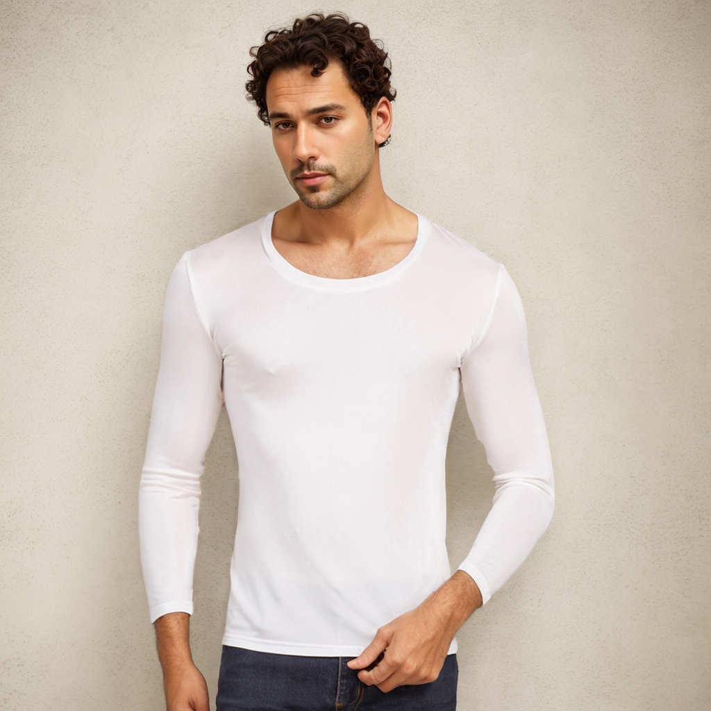 Silk T-shirt Men's Casual Long-sleeved Style REAL SILK LIFE