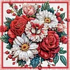(4 Pack) Red Fruit And Red Flower - Special Shaped Diamond Painting - 30*30CM