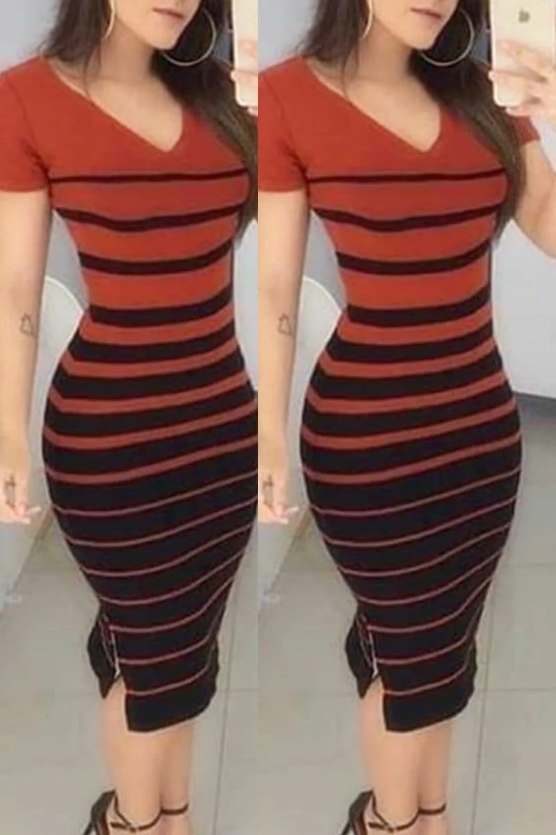 Stylish Slim Striped Dress