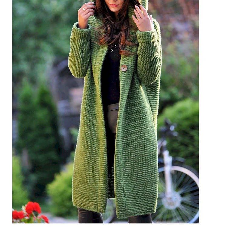 Casual Solid Color Long-Sleeve Knitting Coats