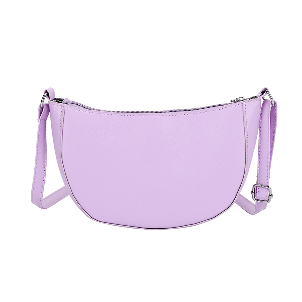 

Women Hobo Shoulder Bag PU LSemicircle Female Pure Crossbody Pouch -Purple, 501 Original