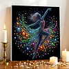 Framed Dancing Girl Wall Art-Pearls Painting Kit DIY Diamond Painting Pearl Dot Crafts 30*30CM