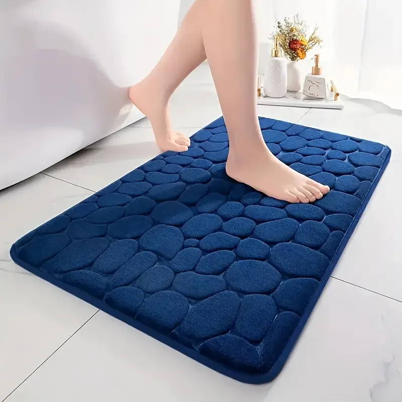 Likron Watches Premium Cobblestone Embossed Bath Mat Ultra-Absorbent Non-Slip Bathroom Rug