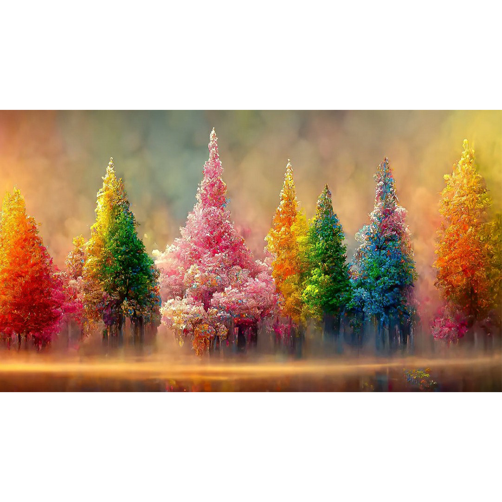 

Painted Trees - Round Drill Diamond Painting - 80*40CM (Big Size), 501 Original