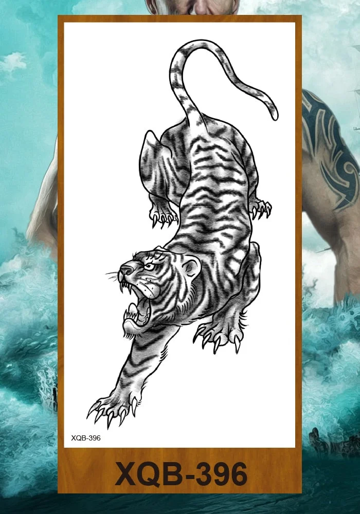 Sexy Fake Tattoo for Woman Large Leg Thigh Body Tattoo Stickers Waterproof Temporary Tattoos Peony Lotus Flowers Fish Dragon