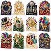 12Pcs DIY Pearl Diamond Painting Christmas Cards, 3D Greeting Card Craft Kits with Resin Pearls, Handmade Holiday Cards for Adults, Christmas Gifts & Decorations