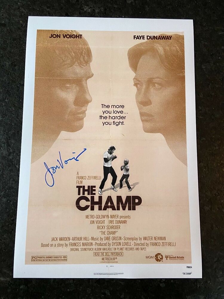 * JON VOIGHT * signed 12x18 poster * THE CHAMP * PROOF * 1