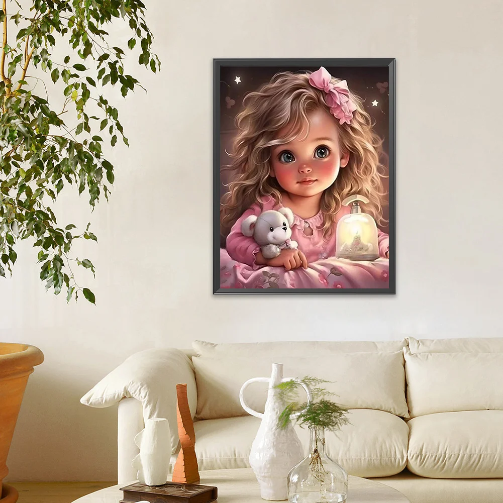 Diamond Painting - Full Round Drill - Sweet Girl(Canvas|30*40cm)