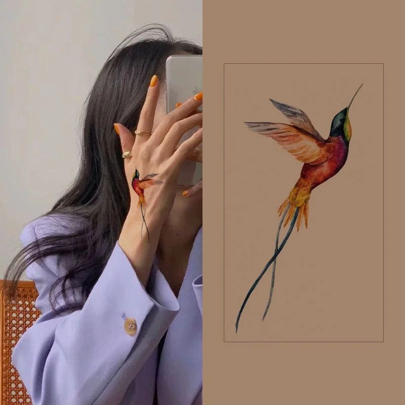 30pcs Temporary Tattoos Colorful Snake Fox Bird Flower Fake Tatto Stickers for Men Women Arm Body Art Waterproof Tatoos Decals