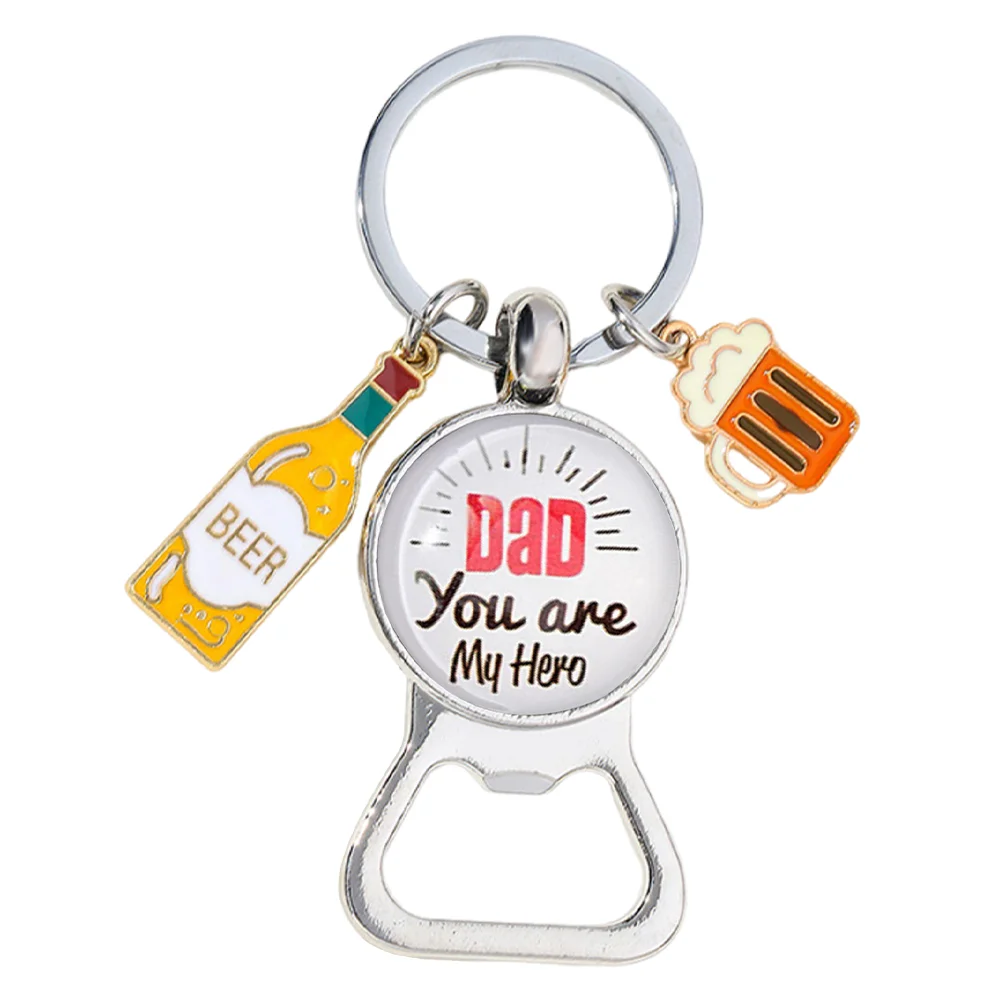 Beer Festival Zinc Alloy Beer Bottle Opener Keychain Gift for Christmas/Birthday
