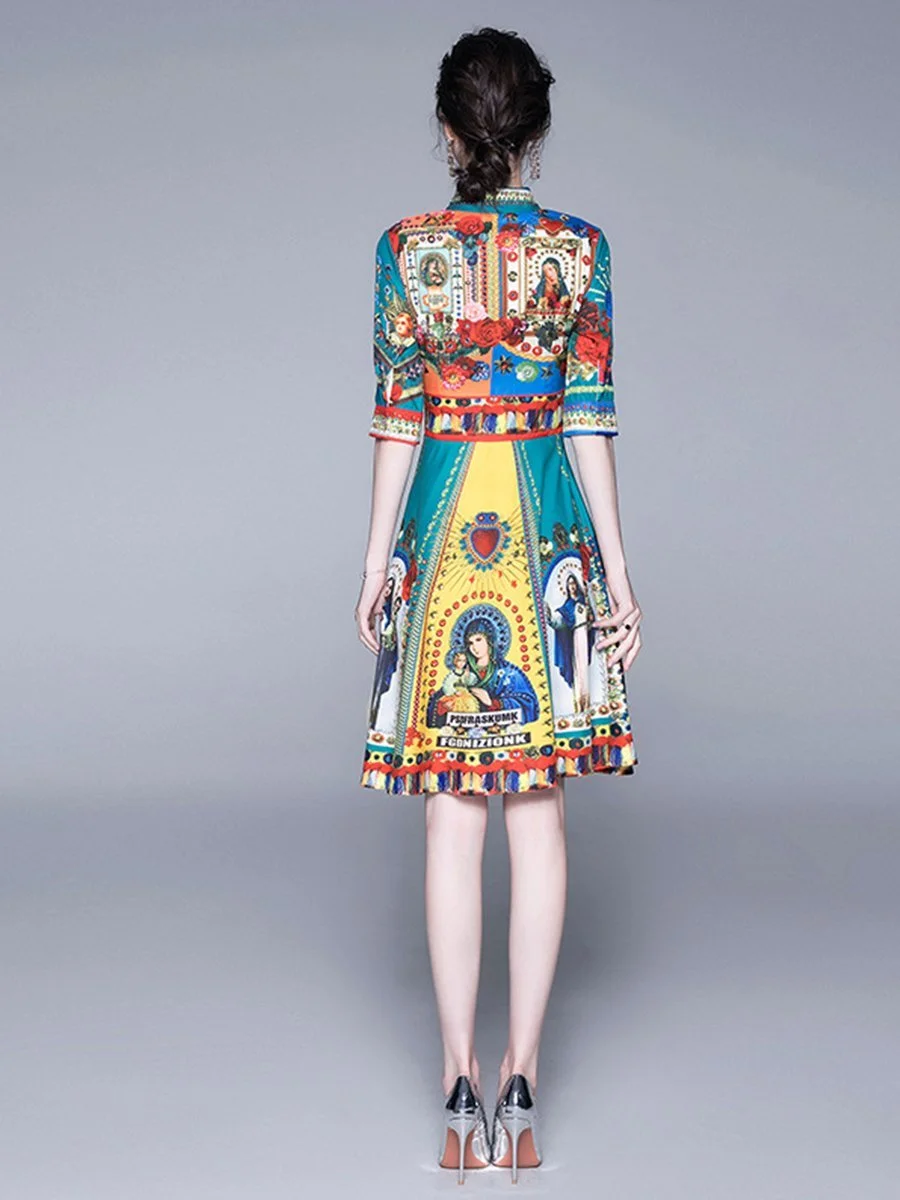 Ethnic Style Printed Dress