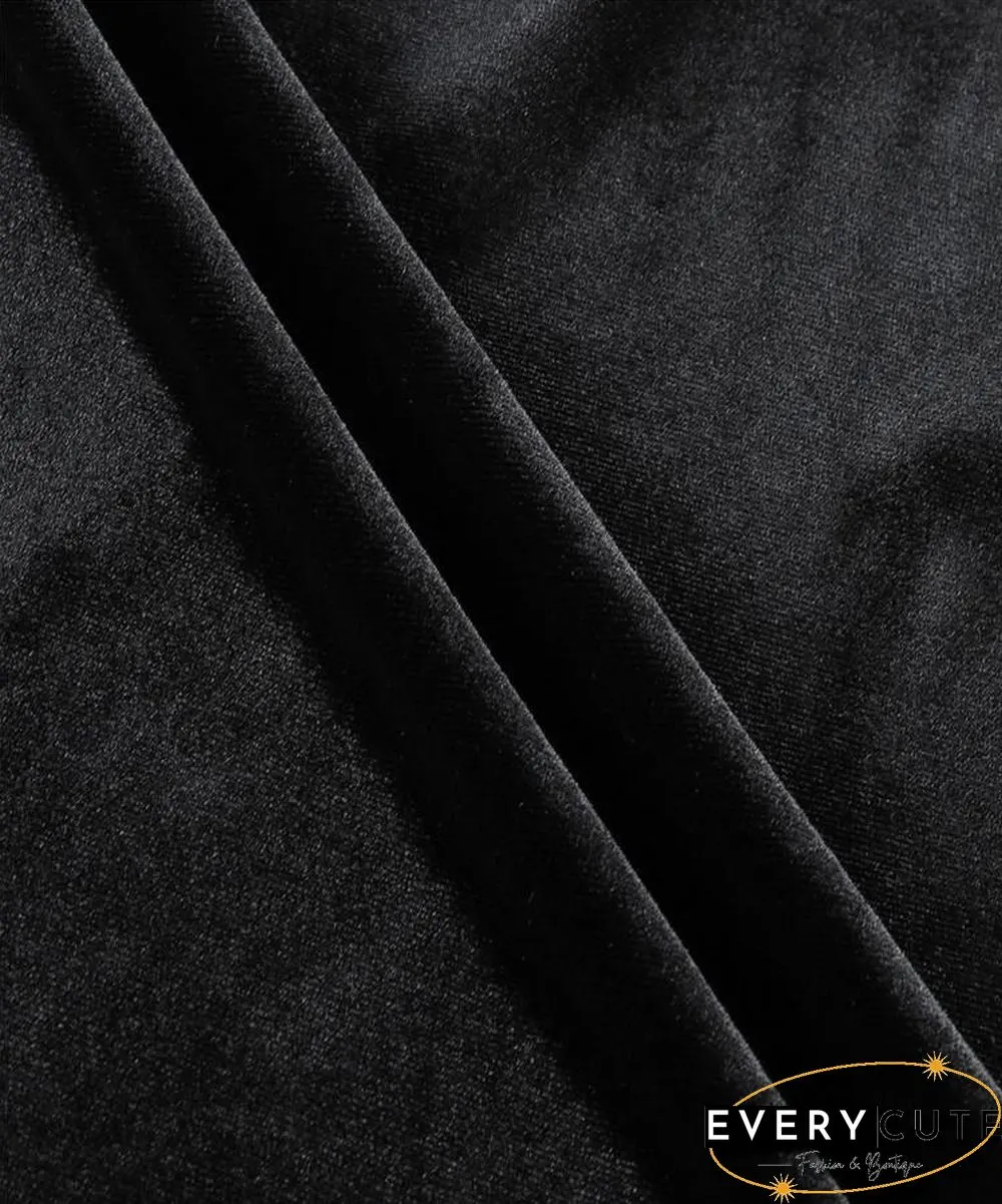 V Neck Long Sleeve Velvet Top