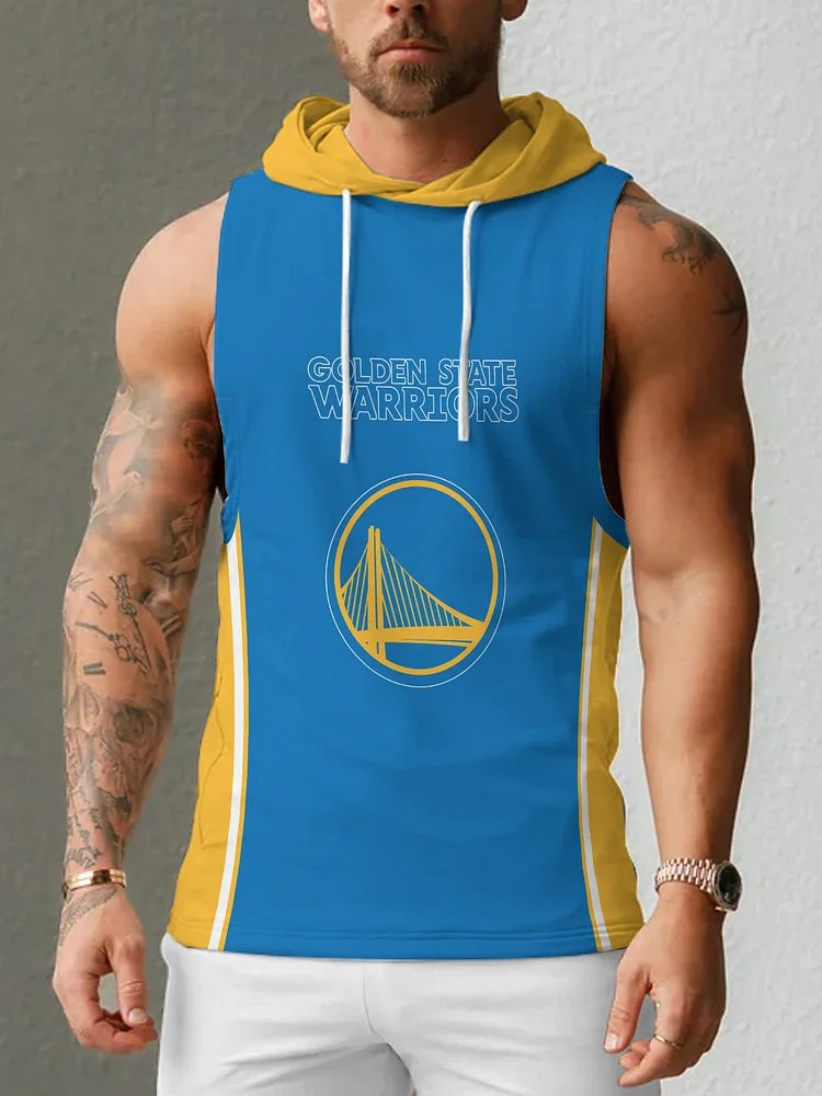 Golden State Warriors Men's Casual Comfy Sleeveless Hooded Tank Top