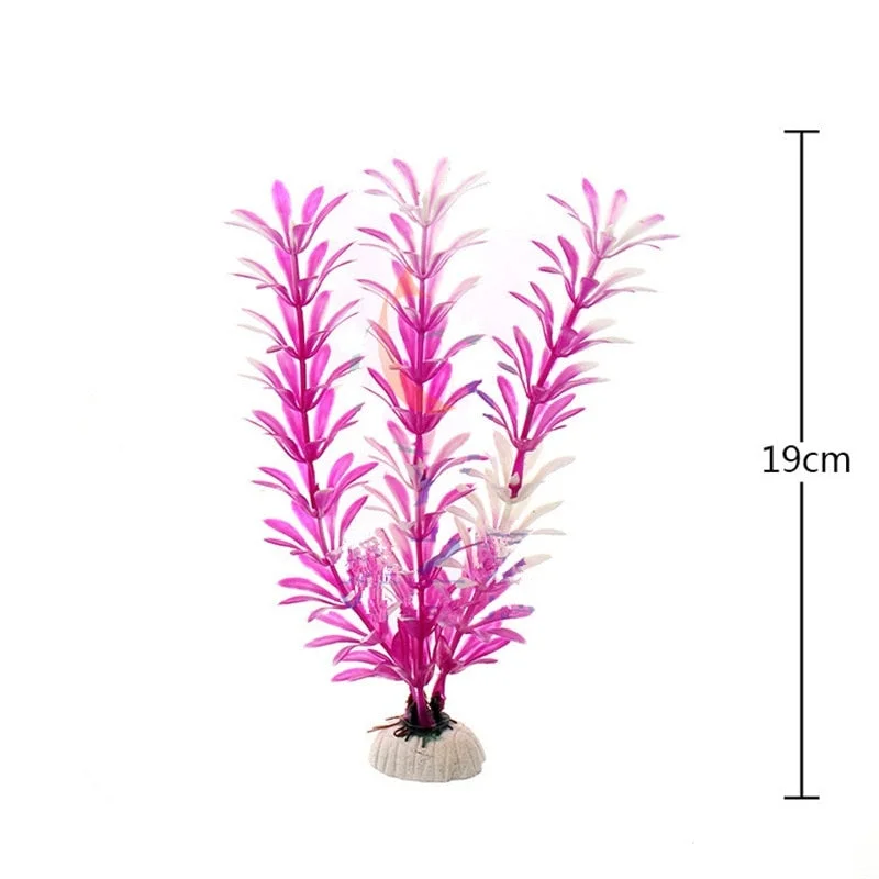 19 cm Green PVC Material Simulation Artificial Water Grass Fake Flower Water Fish Tank Aquarium Bottom Accessories Decoration
