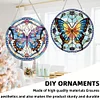 2pcs Diamond Painting 2D Flat Butterfly Pendant Decor for Home & Windows