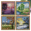 (4pcs) Seasons-14CT Stamped Cross Stitch 16*16cm(Bundle Sale)