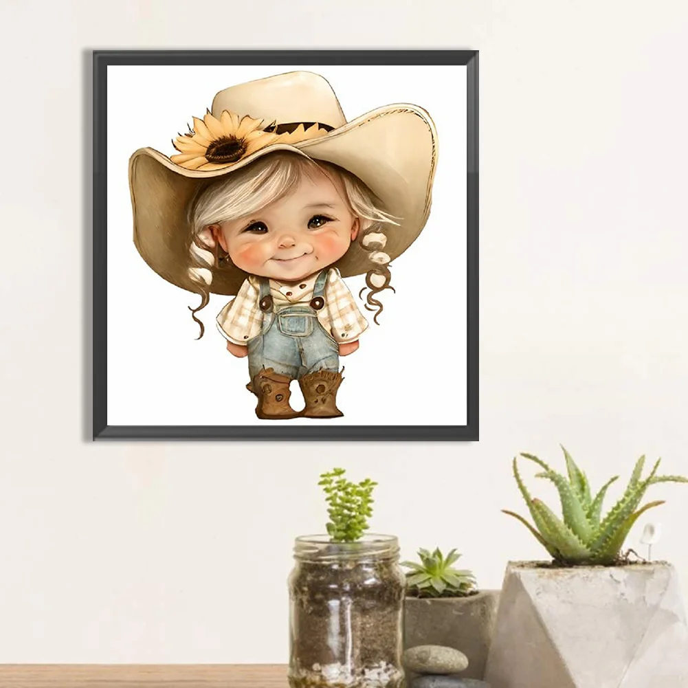 Diamond Painting - Full Round Drill - Farm Cowboy Kids(Canvas|30*30cm)