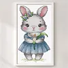 Rabbit And Calla Lily-14CT Stamped Cross Stitch 15*27cm/5.91*10.63in