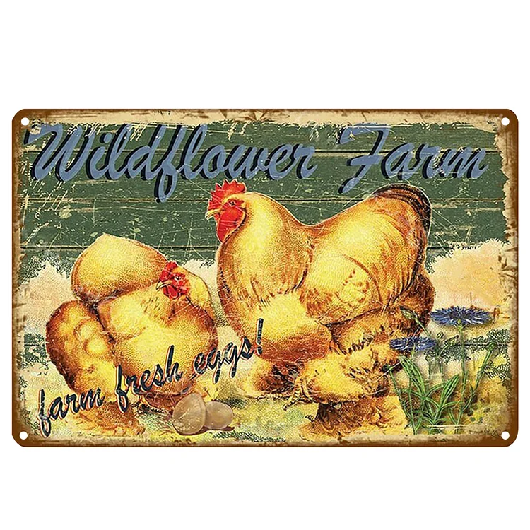 Farm Chicken - Vintage Tin Signs/Wooden Signs - 7.9x11.8in & 11.8x15.7in