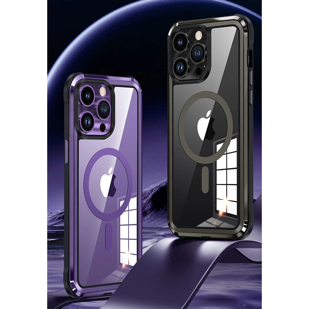 Suitable For iPhone 13/14 Series Stainless Steel Metal Frame Magnetic Phone Case