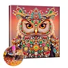 Regenbogenverzierte Eule speziell geformte 5D-DIY-Teilbohrer-Diamanten-Punkte, Edelstein-Kunst-Kits mit Rahmen, Diamanten-Gem&auml;lde, Edelstein-Kunst 29x