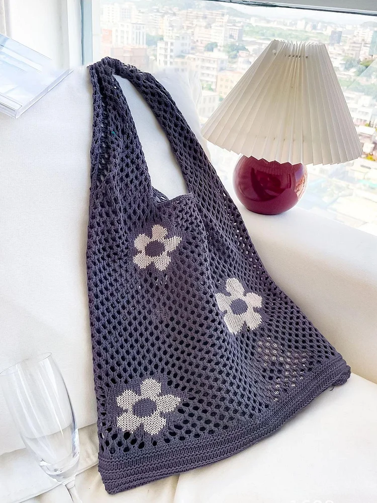 Flower Print Hollow Out Shoulder Bag shopify Stunahome.com