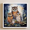 (US Only)Owl Printed Cross Stitch Kit 45x45cm DIY 11CT Thread Art Needlework Home Art