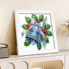 5D DIY Partial Special Shaped Drill Diamond Painting Xmas Bell Decor With Frame Kit 18x18cm