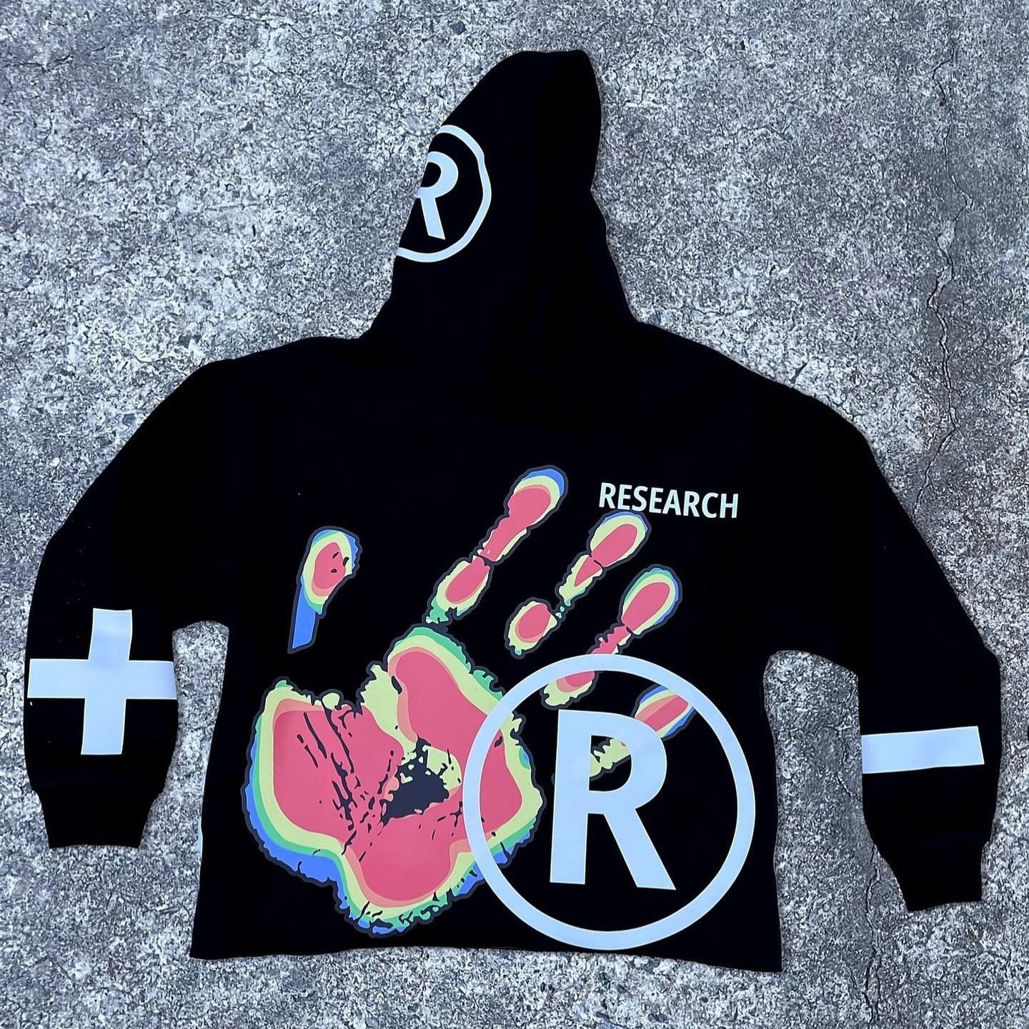 Street Multi Element Printed Long Sleeved Hoodie