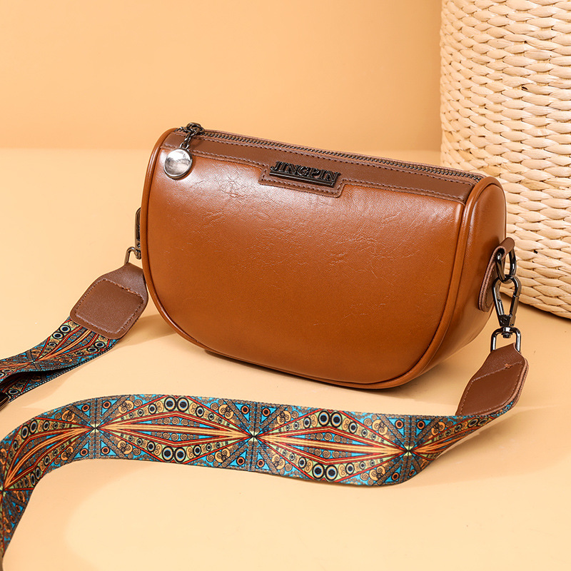 Skygamedeals Fashion Small PU Leather Underarm Saddle Bags for Women Vintage Designer Shoulder Crossbody Bag Wide Strap Purse and Handbags Women's handbags