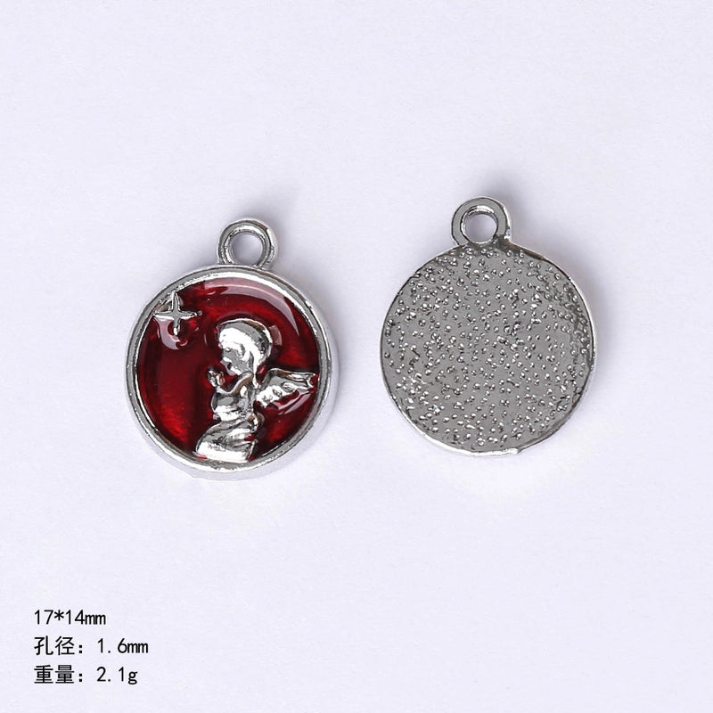 20 PCS/Package 22 * 9mm Alloy Cherry Heart Shape Rose Pendant Jewelry Accessories