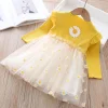 Kid Baby Girls Veil  Autumn Printed Baby Wear Princess Dress