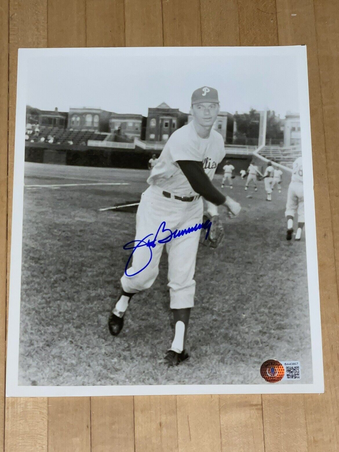 Jim Bunning signed Philadelphia Phillies 8x10 Photo Poster painting BAS Beckett COA