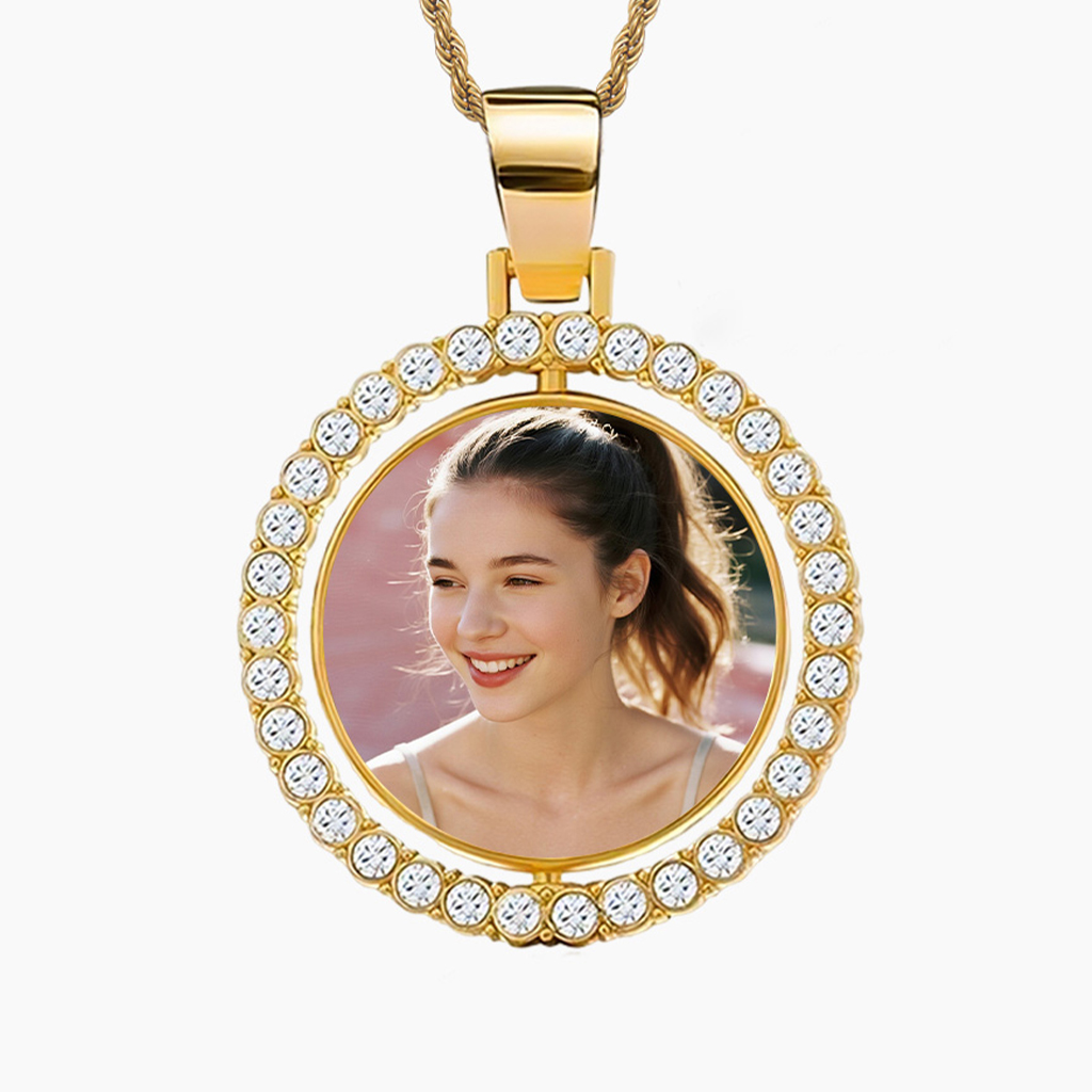 Double-Sided Round Photo Pendant