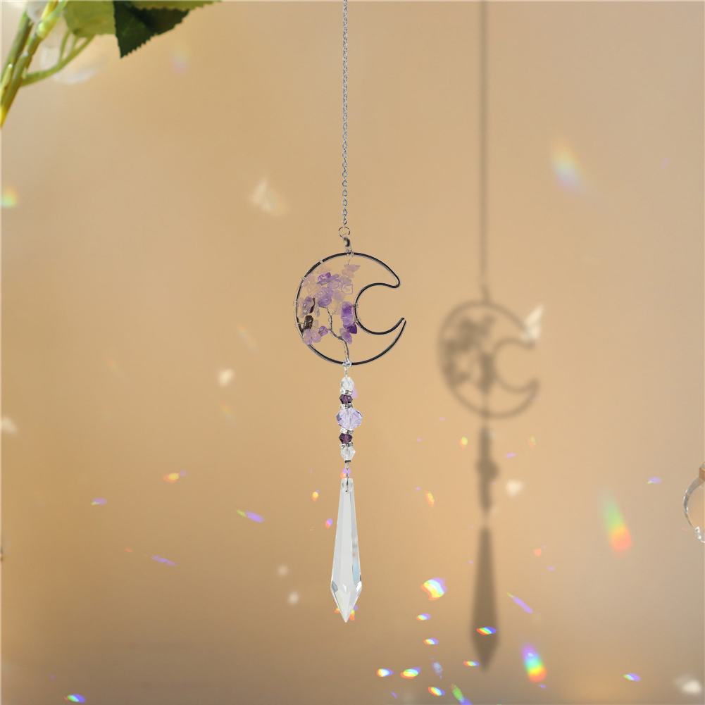

Moon Purple Tree - Art Crystal Suncatcher, 501 Original