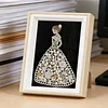 Framed Pearl Diamond Painting - Special Shaped - Wedding Dress Girl (17x22cm)