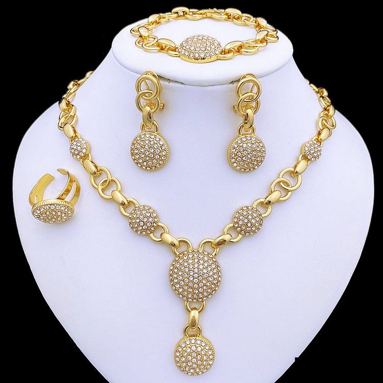 Fashion Jewelry Sets  Gold Color Jewelry Necklaces And Earring Sets For Women
