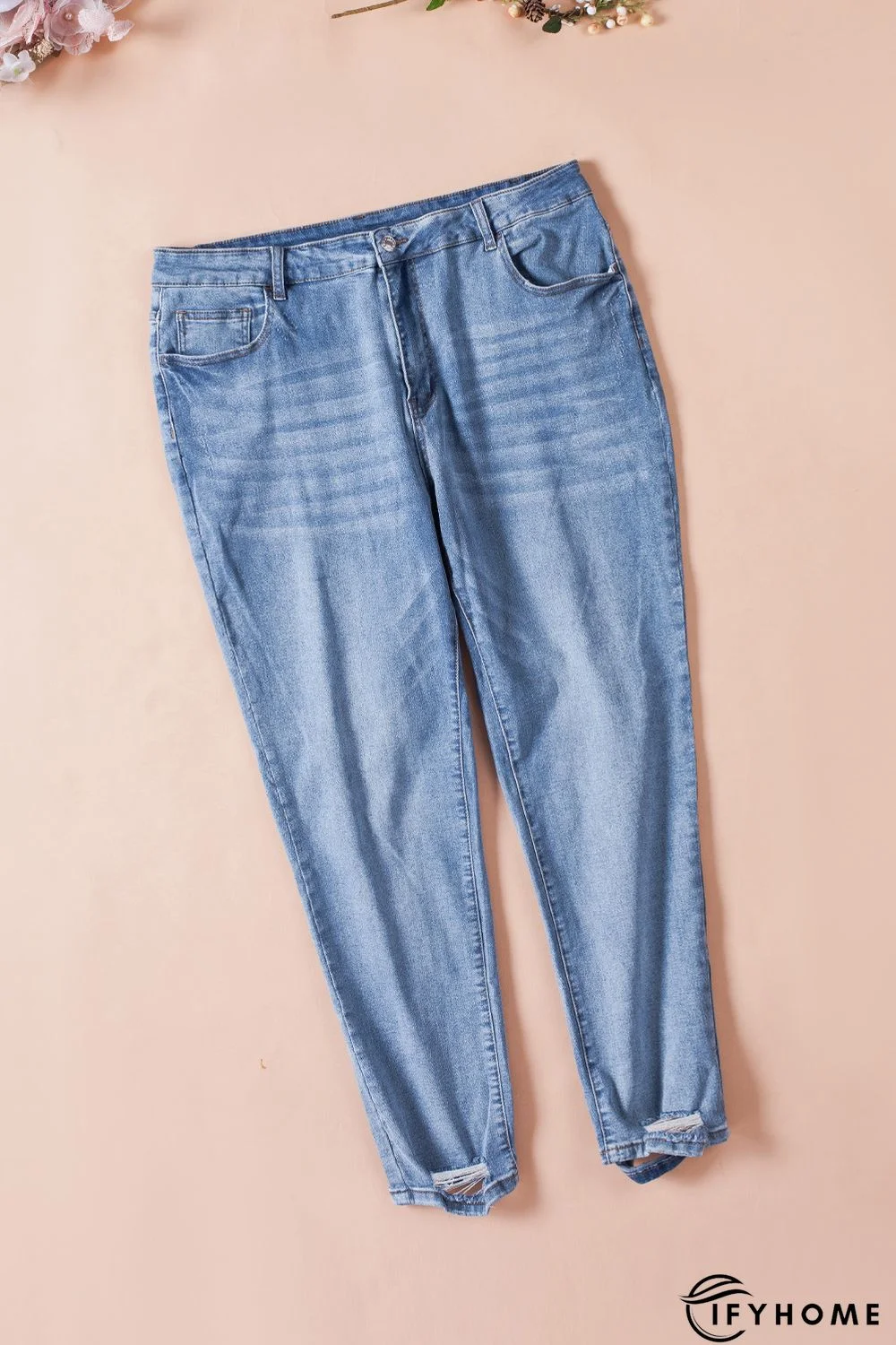 Sky Blue High Rise Skinny Plus Size Jeans | IFYHOME