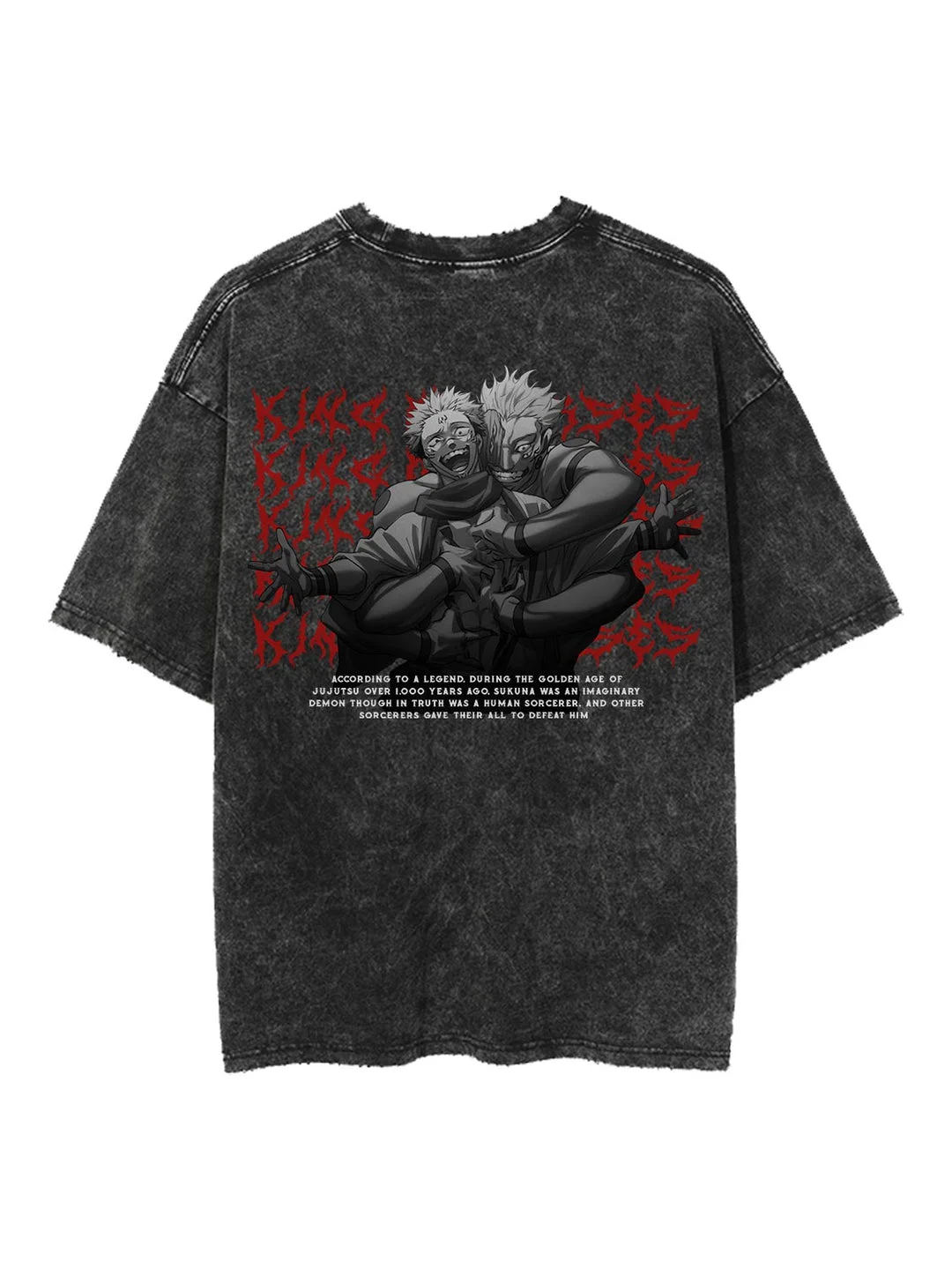 Special Sukuna Anime Oversize Washed T-Shirt