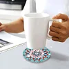 10pcs DIY Coaster Diamond Painting Cup Cushion with Rack Crafts Kits