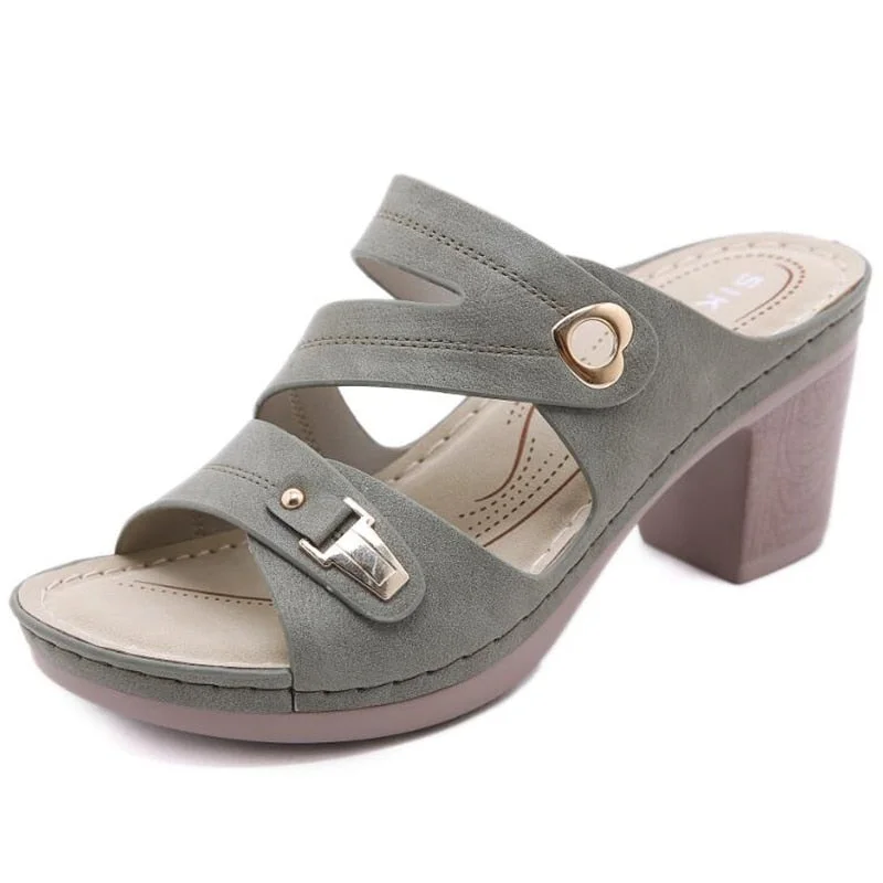 GKTINOO Women's Slippers Sandals 2021 Summer 8cm High Heels Women Shoes Woman Slippers Summer Sandals Fashion Shoes