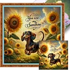 (US Only)Full Embroidery cotton Thread 11CT Printed Dog Cross Stitch Kit Art 40x40cm