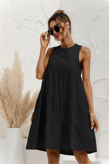 Stitching Large Swing Casual Loose Sundress