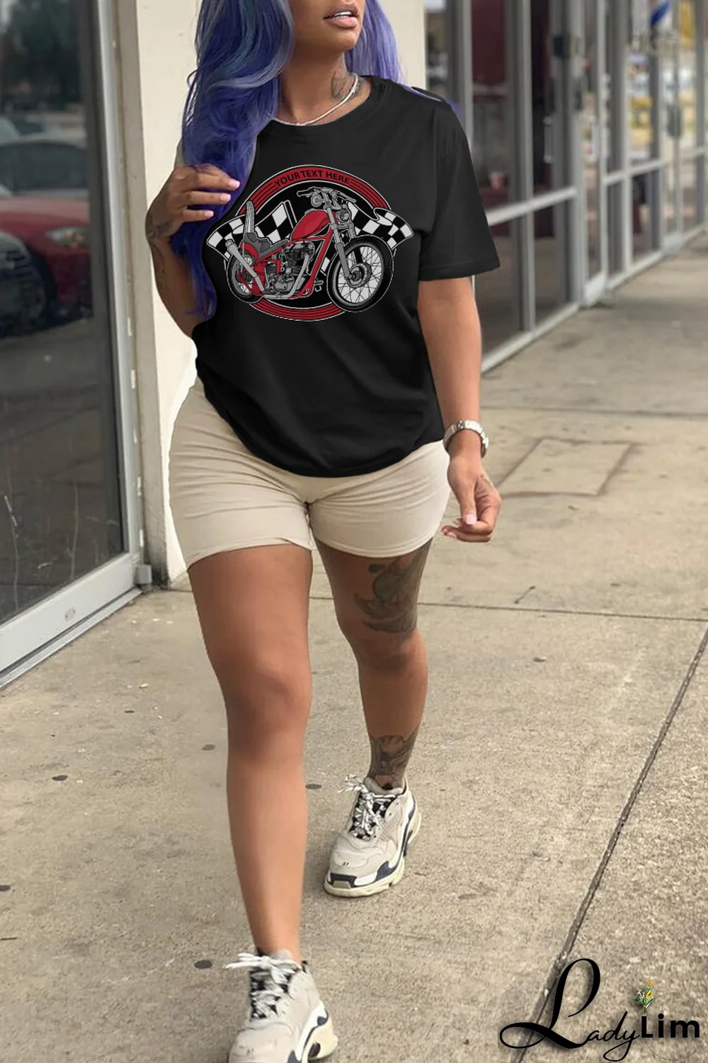 White Fashion Vintage Print Letter O Neck T-Shirts