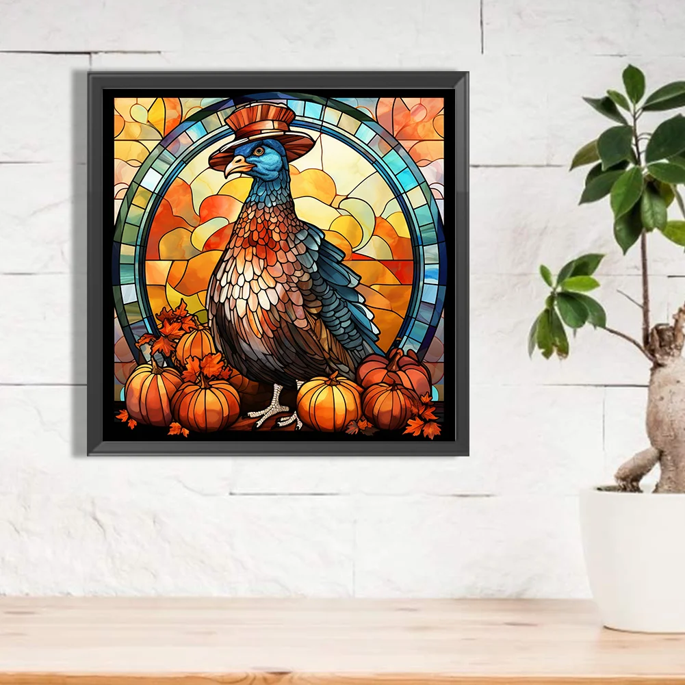 Diamond Painting - Full Round Drill - Pumpkin Turkey(Canvas|40*40cm)